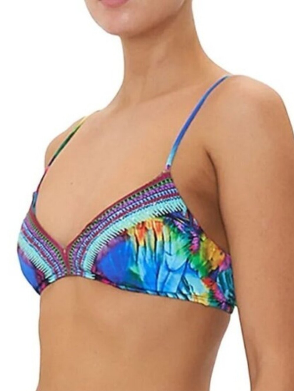 Camilla Age Of Asteria Multicolor Blue and Pink Tropical Print High Leg Bikini